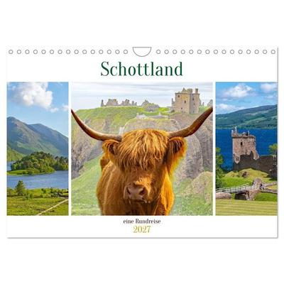 Schottland - eine Rundreise (Wandkalender 2027 DIN A4 quer), CALVENDO Monatskalender