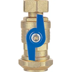 Kugelhahn für Soleverteiler ÜWM DN25(1'') x 32mm-Klemmring, roter Griff