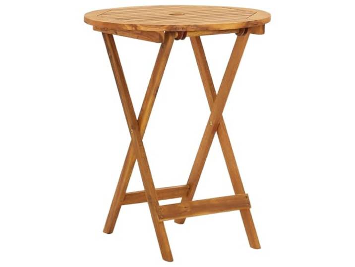 PUGYNBK Bistrotisch und Stühle, zusammenklappbar, 3-teilig, Akazie Tropisches Massivholz, witterungsbeständig, Öl-Finish, einfache Reinigung, einfache Montage