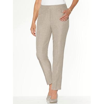 Schlupfhose CLASSIC BASICS, Damen, Gr. 21, Kurzgrößen, beige (sesam, meliert), 100% Polyester, meliert, Hosen Schlupfhose