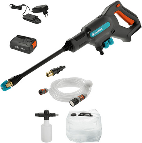 Gardena AcquaClean 24/18V Lithium  Hochdruckreiniger-Pistole - mit 2.5A Lithium-Akku