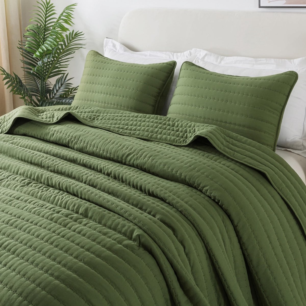 Unyqoos Ultrazachte Grote Microvezel Sprei voor Bed en Bank in Groen - 300 x 270 cm