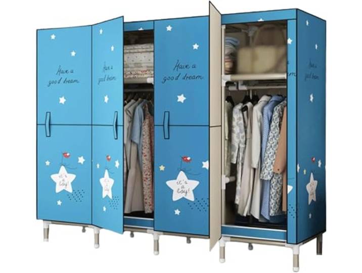 LoiYtrd Tragbarer, platzsparender Schrank aus verdicktem Stahlrohr(190cm,B)