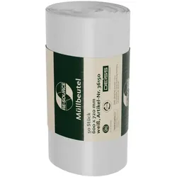 Emil Deiss 36150 RESOURCE Müllbeutel weiss 60 L 600x720 mm, aus 100% PCR LDPE, Blauer Engel zertifiziert