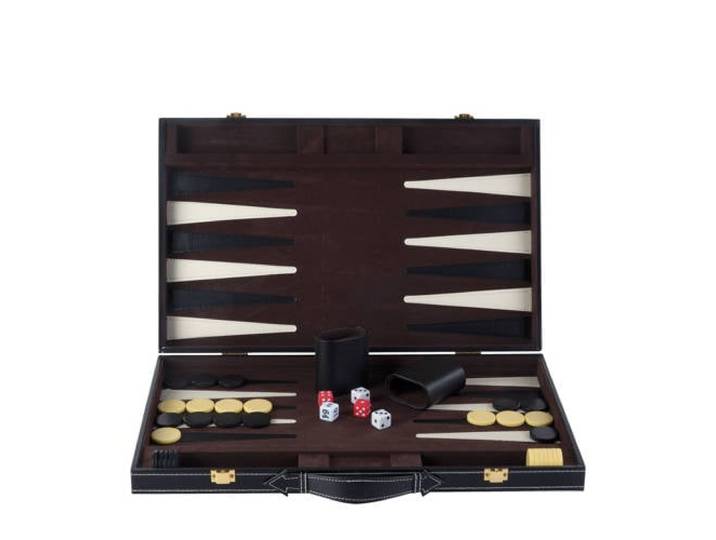 Buffalo Backgammon ingelegd 46 x 30 cm zwart