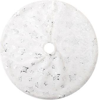 Inspired Deals Christmas Tree Skirt With Gold Pentagram Non Slip Christmas Tree Mat silver Pentagram