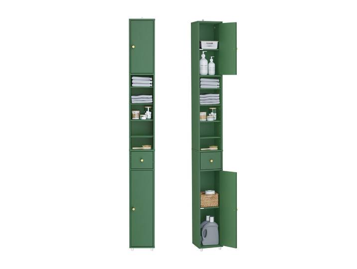 SoBuy Hochschrank schmal Grün, 20x180x20 cm, Badezimmer, Badmöbel, Hochschränke