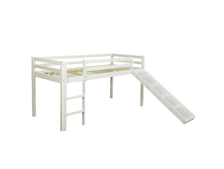 Homestyle4u Kinder Hochbett 90x200 Weiß Bettgestell Kiefer Massivholz