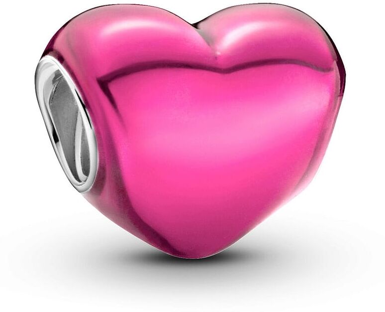 Charm Pandora Cœur Rose Métallisé Femme