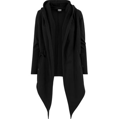 Cardigan URBAN CLASSICS "Urban Classics Damen Ladies Hooded Sweat Cardigan", Damen, Gr. XXL, schwarz, 80% Baumwolle, 20% Polyester, unifarben, normal, ohne Ausschnitt, Strickjacken