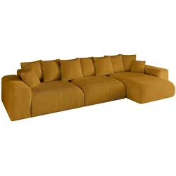 ECKSOFA Ottomane rechts ESKAR-L2 364x176x72 Currygelb Cord
