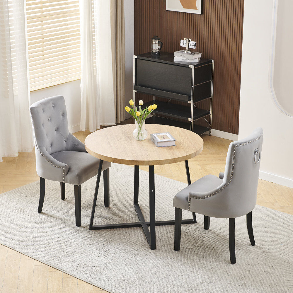 Marlow Home Co. Dining Set Grey Ring Back Chairs#2