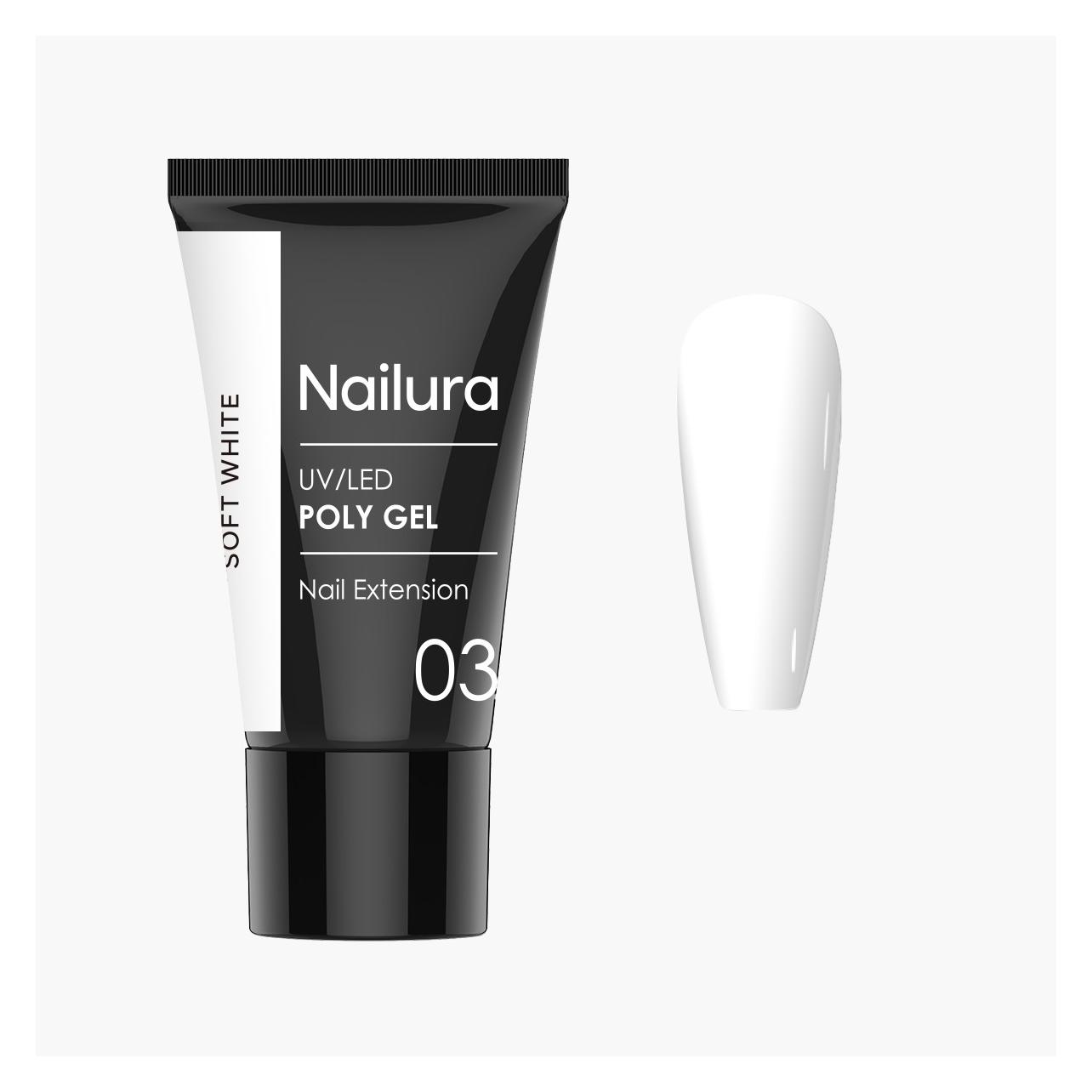 Nailura - Poly Gel 3 - Soft White - 30 ml (30 ml) (70428)