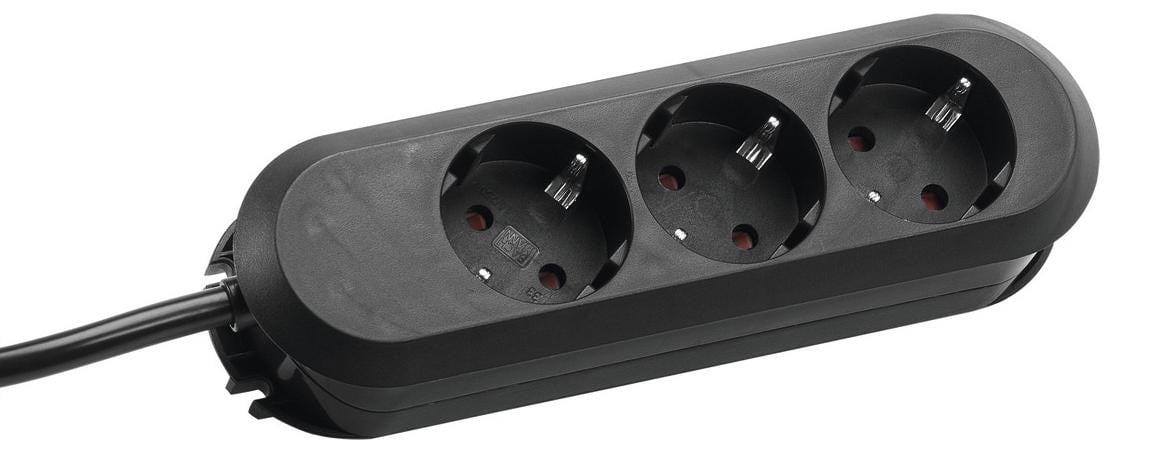 Bachmann SMART stekkerdoos, 3-voudig, zwart