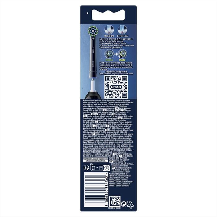Oral-B Testine Di Ricambio Pro Cross Action 5 Testine-nero