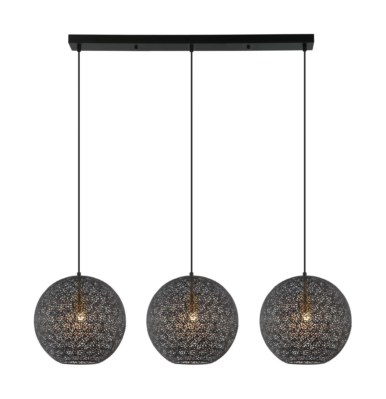 BASE Hanglamp Kasee 3-lamps Metaal - Zwart