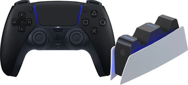 Sony PlayStation 5 DualSense Draadloze Controller Midnight Black met BlueBuilt oplaadstation