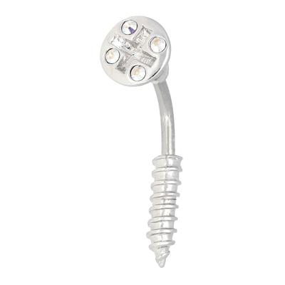 Bauchnabelpiercing VIVANCE "twisted piercing", silber (edelstahlfarben), Piercings, Damen, Chirurgiestahl