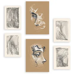POSTER Set Mit 6 Künste Messen In Weibliche Zusammenfassung A3 & A4 Rahmenlos