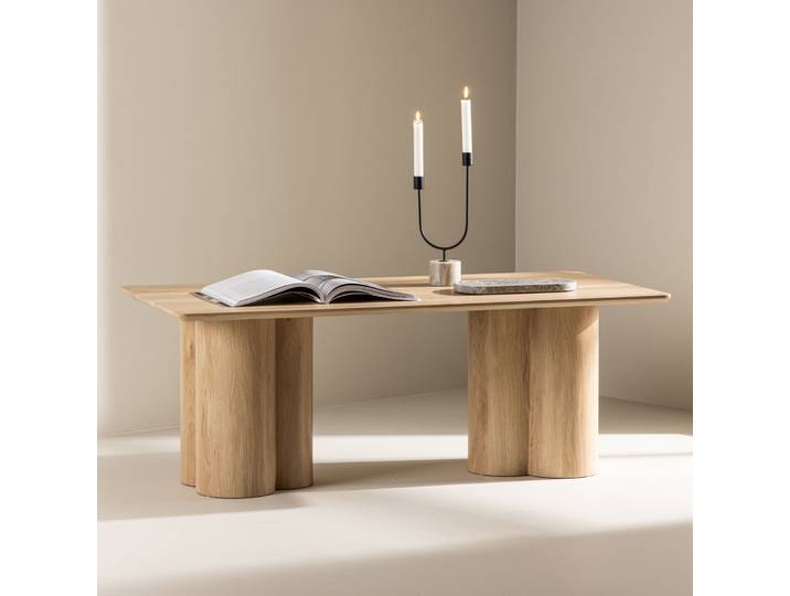 Table basse Olivia 60 x 45 x 120cm Beige/Imitation chêne