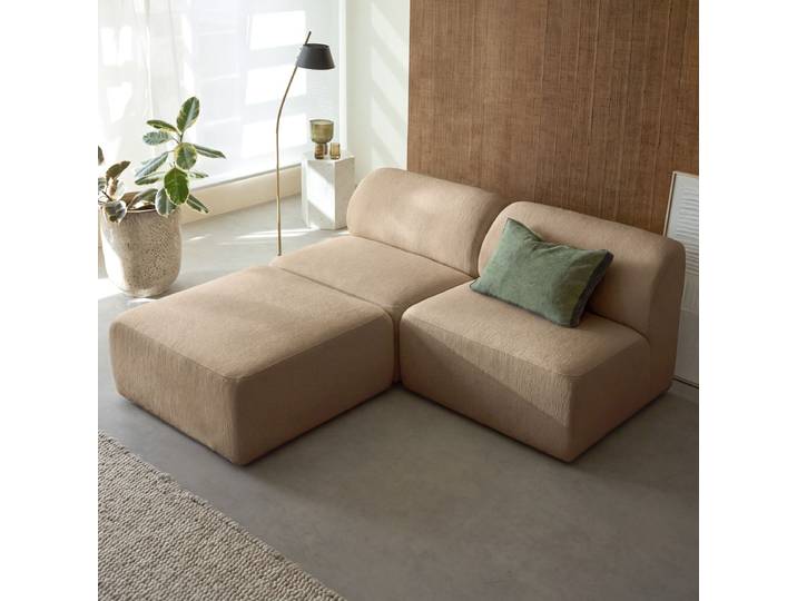 Sitzbank aus Stoff in Taupe, 3 Plätze Vénus - Braun - Fabric