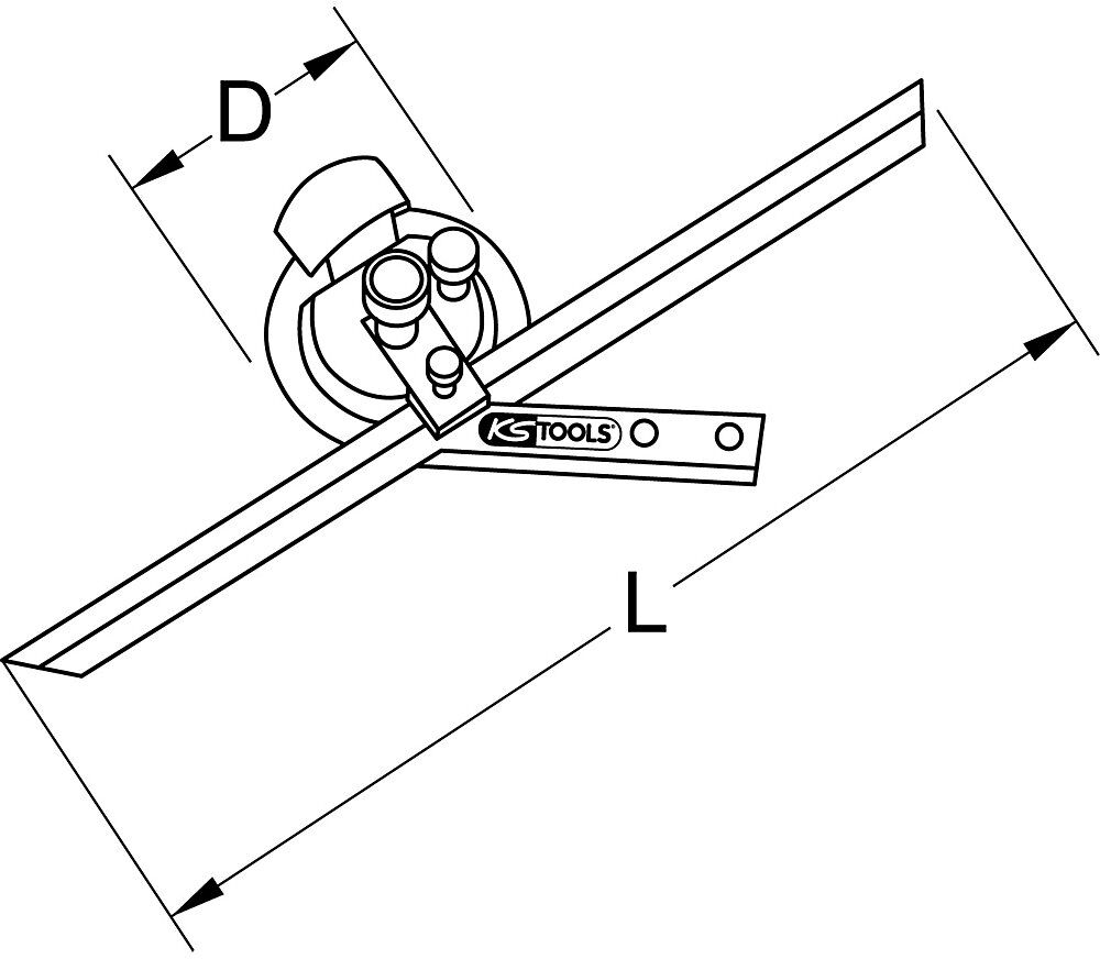 Universal-Winkelmesser, mit Vergrößerung, Gesamtlänge 300 mm KS Tools