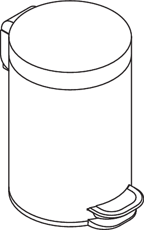 Hewi Abfallbehälter 950.05.30540 d= 170x265x230mm, 3 l, hochglanzpoliert