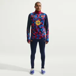 NIKE FC Barcelona Strike Dri-FIT langarm Heim-Aufwärmshirt Herren 621 - noble red/noble red/mineral yellow L
