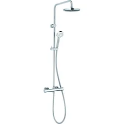 KLUDI LOGO Thermostat Dual Shower System, Wandmontage, Steigrohr verstellbar in 6 Stufen, chrom, 6809405-00