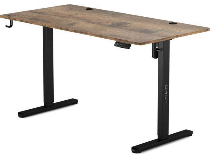 Bureau électrique - SENSE7 - NOJO - Réglage hauteur 72-118 cm - Chêne Noir - 140x70 cm
