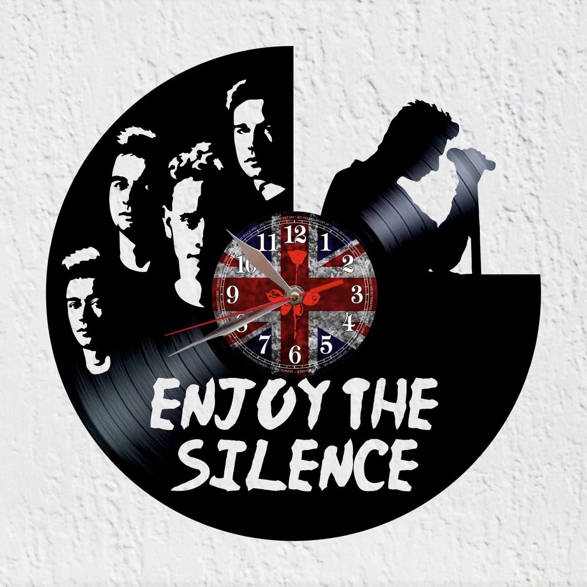 Wandklok Vinyl Record Silhouette Decoratie
