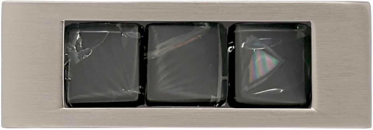 Domino Kristall meubelknop - Zilver en wit glas met kristallen design