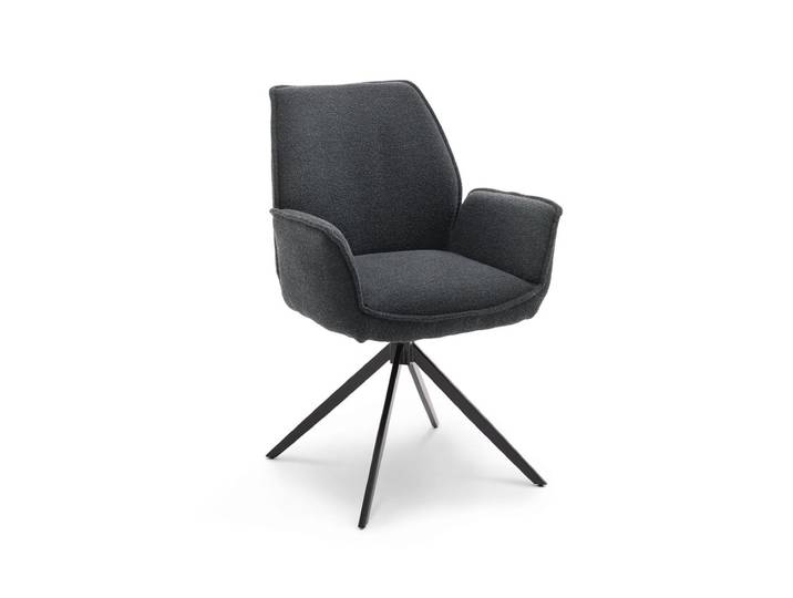 Stuhl mit Armlehnen TIAMA Bouclé Alpine onyx