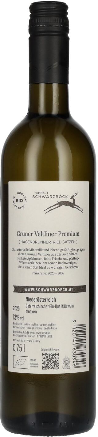 Weingut Schwarzböck Schwarzböck Grüner Veltliner Premium Ried Sätzen - Hagenbrunn 2025 13% Vol. 0,75l