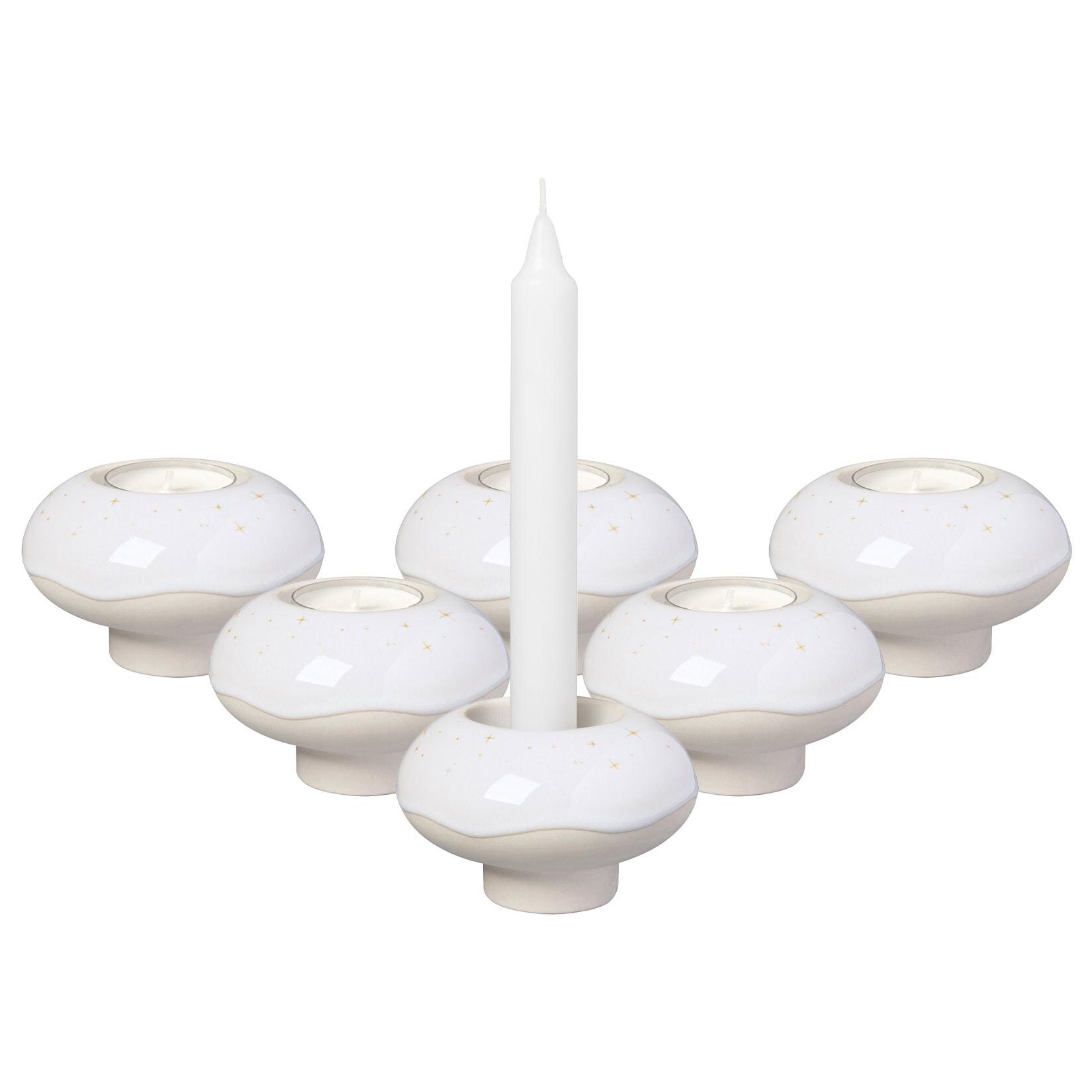 like. by Villeroy & Boch Kerzenhalter Donut Winter Glow ø 9,1 cm 6er Set