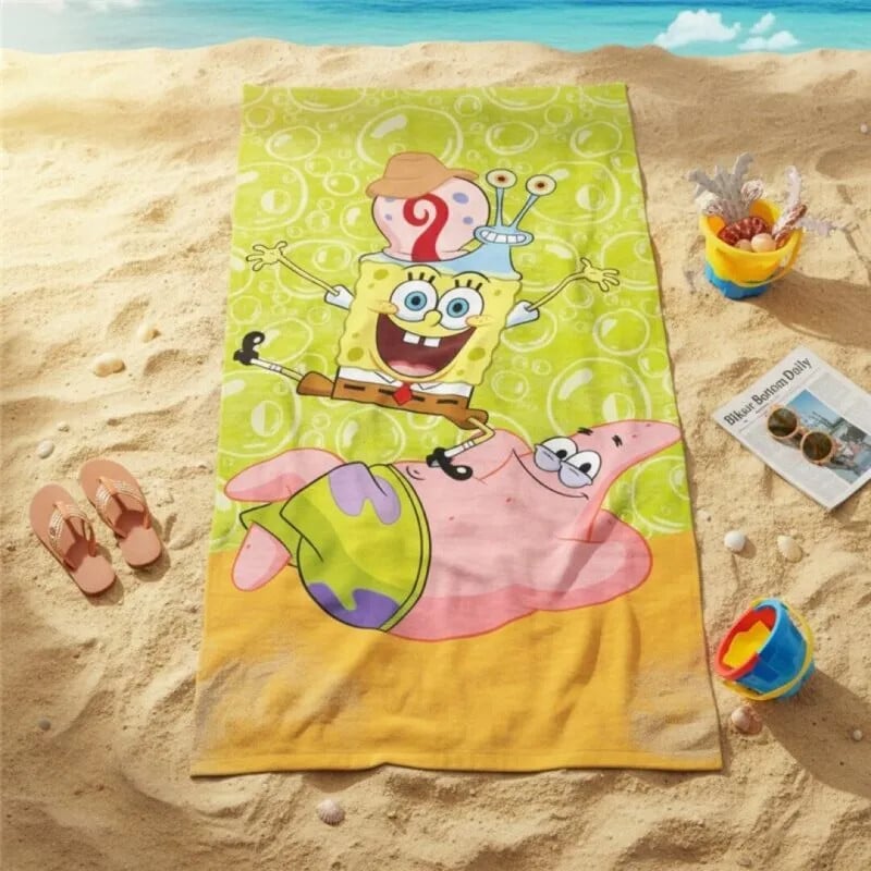 Spongebob Strandlaken voor kinderen - Katoen - Breedte: 70 cm, Lengte: 140 cm