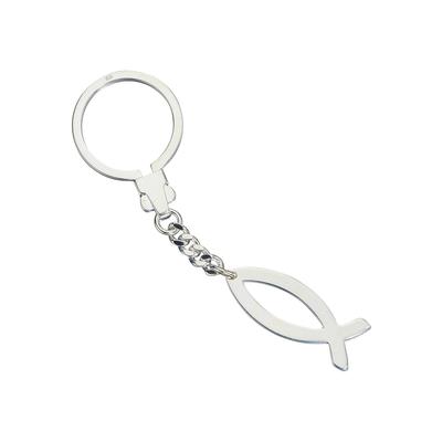Schlüsselanhänger JOBO "Anhänger Ichthys", silber (silber 925), Schlüsselanhänger, Damen, Silber 925 (Sterlingsilber), Schlüsselanhänger, 925 Silber