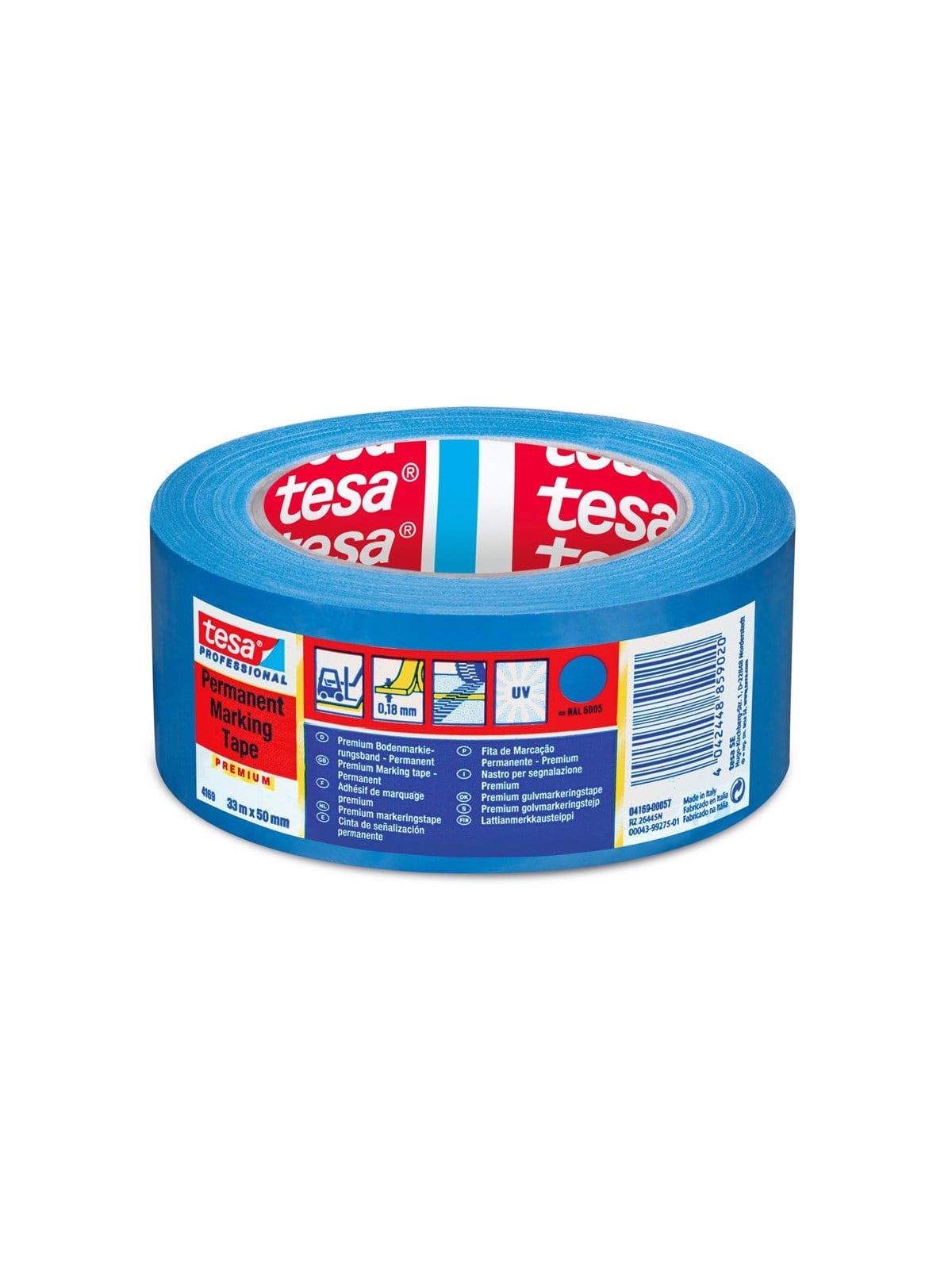 tesa Floor Marking Tape Premium indoor and outdoor 33m x 50 mm Blue