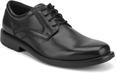 Rockport Style Leader 2 Plain Toe (Men's) Dress Shoes in Black Leather, Size 8.5 W
