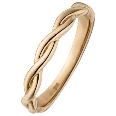 Goldring JOBO "Ring Roségoldring geflochten" Gr. 52, gold (roségold 585), Fingerringe, Damen, 52, Roségold 585, Goldring, 585 Roségold