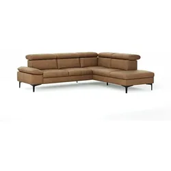CASEDO Ecksofa Palma Leder Braun Cognac