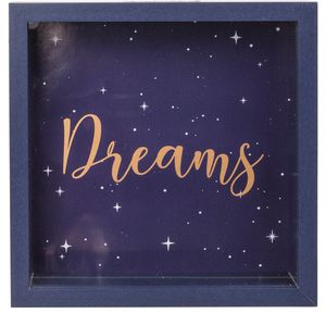 Out-of-the-Blue Spardose Dreams, blau, mit Deckelverschluss, aus Holz, 20 x 20 x 5 cm