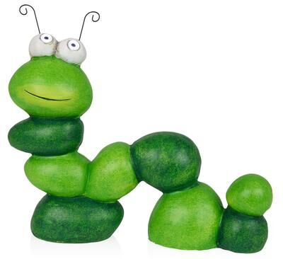 Alpine Solar Caterpillar Statuary w/ LED Light-Up Eyes