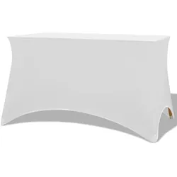 DELUKE Stretch-Tischhusse 2er Set AFAU 120x60,5x74 cm Weiß | Hussen elastisch Stehtischhusse Stehtisch-Abdeckung