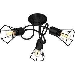 Design Rondell Decken Leuchte schwarz Wohn Zimmer Geflecht Strahler Lampe Nino Leuchten 62080308