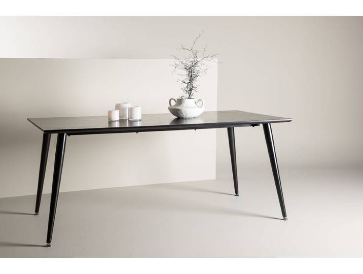 Esstisch Zayen - stilvoll, modern und zeitlos - Schwarz - 180x90 - Luxusbetten24