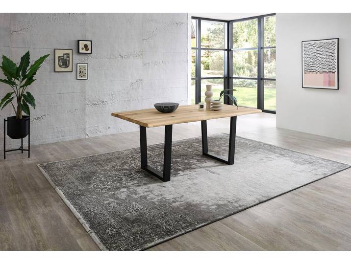 Stolkom Sp.z.o.o. Esstisch Benny, Eiche Massivholz, Tisch mit Baumkante