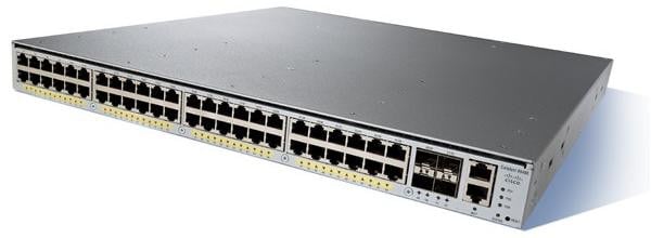 Cisco Catalyst 4948E Layer 3 switch met 48 poorten en 4 uitbreidingsslots