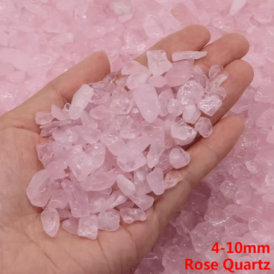 Inspire Picks Natural Quartz Crystal Stone Chips Healing Gravel For Aquarium & Home Decor rose Quartz 20g
