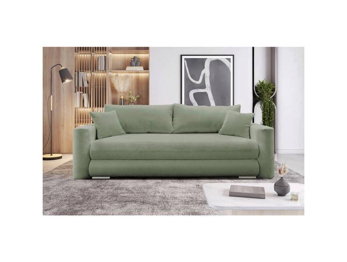 Mid.you Schlafsofa, Grün, Kunststoff, 232x88x105 cm, Liegefunktion, Wohnzimmer, Sofas & Couches, Schlafsofas, Schlafsofas mit Bettkasten